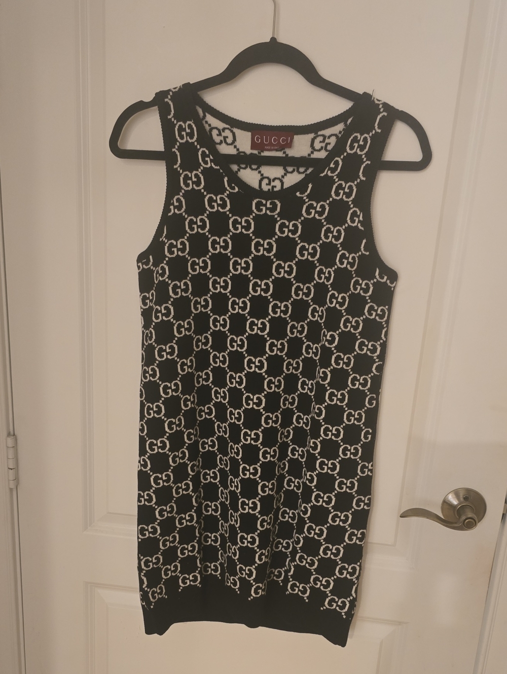 Gucci Black and White GG Knit Tank Mini Dress Size Small